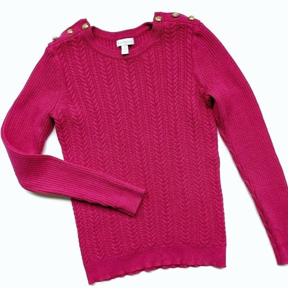 Charter Club Pink Cable Knit Small - Picture 1 of 5